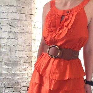 Anthropologie Maeve Terasina Orange Dress | size 12